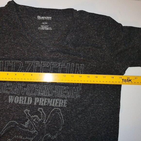 Bluenotes Ladies Size Medium Dark Grey Led Zepplin Short Sleeves V-neck T-shirt - Picture 6 of 6